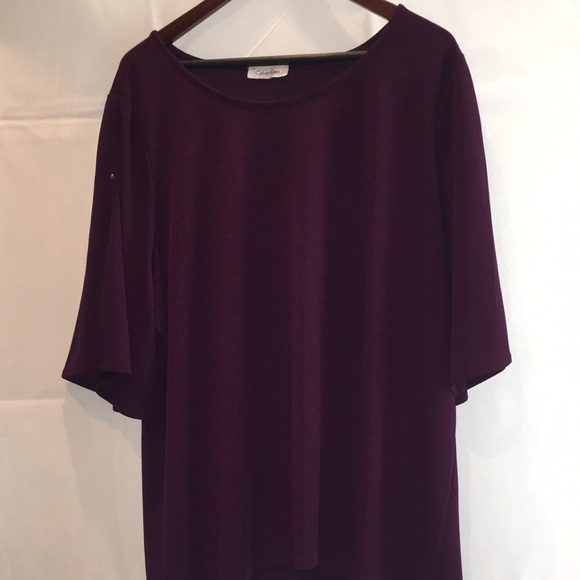 Elegant Calvin Klein Women's Purple Blouse (NWOT) | Size 3X - Picture 1 of 8
